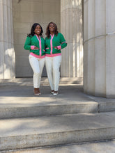 Load image into Gallery viewer, Pink &amp; Green Knitted Sweater Jacket
