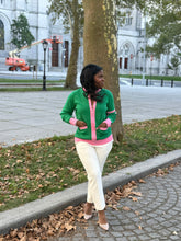 Load image into Gallery viewer, Pink &amp; Green Knitted Sweater Jacket
