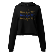 Load image into Gallery viewer, PowHERful Crop Hoodie - Blue and Gold
