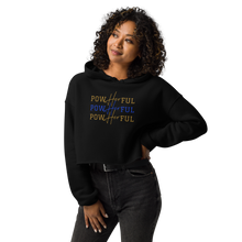 Load image into Gallery viewer, PowHERful Crop Hoodie - Blue and Gold
