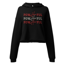 Load image into Gallery viewer, PowHERful Crop Hoodie - Red and White
