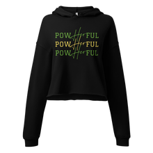 Load image into Gallery viewer, PowHERful Crop Hoodie - Green and Yellow
