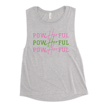 Load image into Gallery viewer, PowHERful Muscle Tank - Pink and Green
