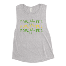 Load image into Gallery viewer, PowHERful Muscle Tank - Green and Yellow
