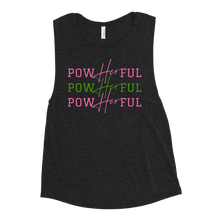 Load image into Gallery viewer, PowHERful Muscle Tank - Pink and Green
