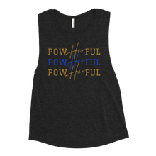 Load image into Gallery viewer, PowHERful Muscle Tank - Blue and Gold
