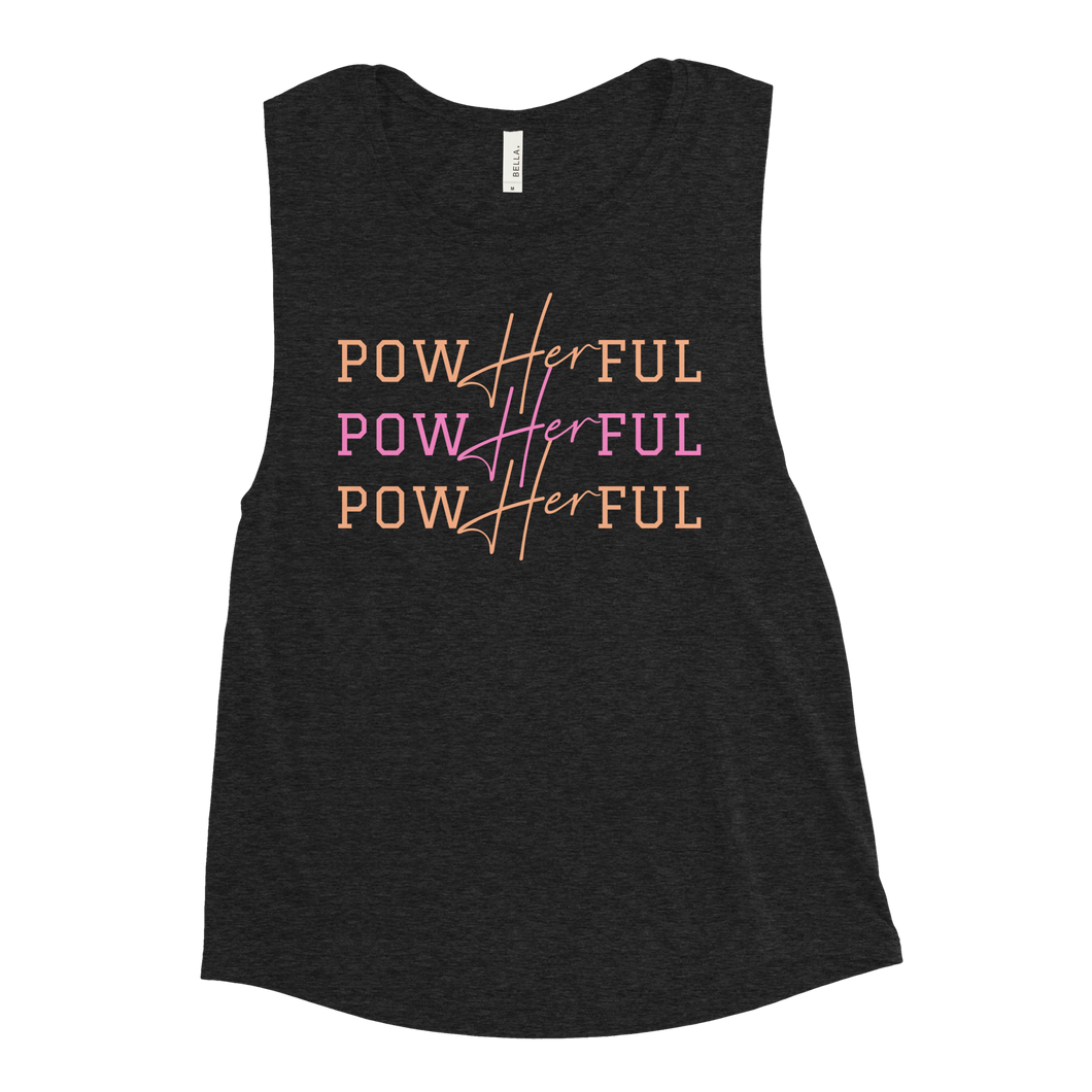 PowHERful Muscle Tank - Pink and Orange