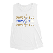 Load image into Gallery viewer, PowHERful Muscle Tank - Blue and Gold
