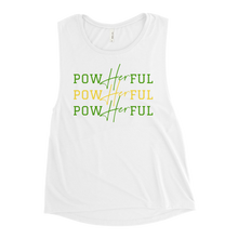 Load image into Gallery viewer, PowHERful Muscle Tank - Green and Yellow
